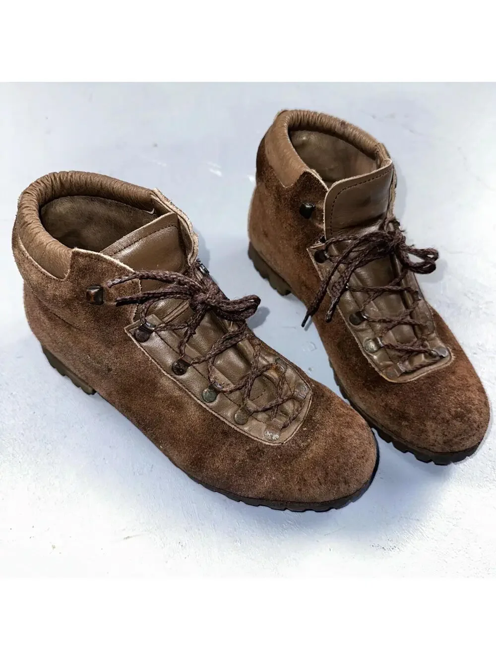 Dunham Waffle Stompers Brown Suede Leather Hiking Boots VTG Italy Size 7.5